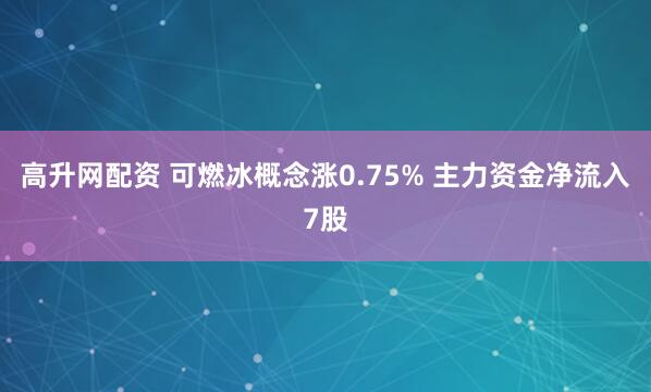 高升网配资 可燃冰概念涨0.75% 主力资金净流入7股