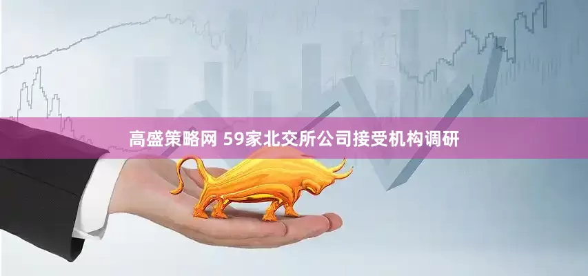 高盛策略网 59家北交所公司接受机构调研